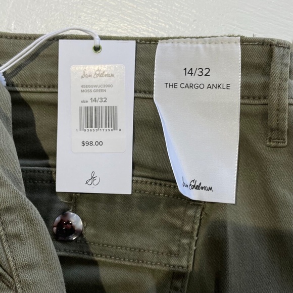 New Sam Edelman Cargo Ankle Pants Utility Crop Pant Moss Green Size 32 - Picture 11 of 16